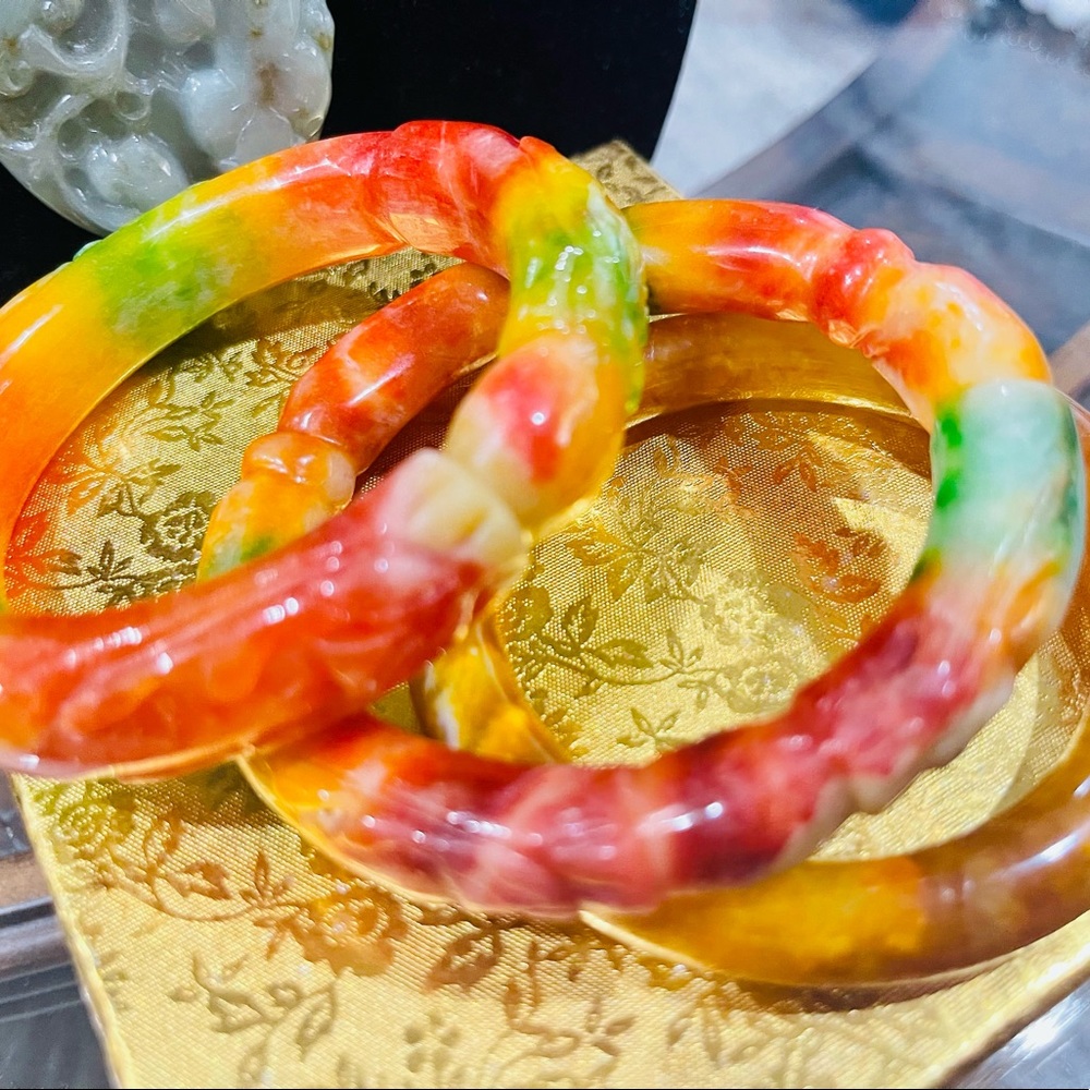 Authentic Multicolored Stone Bangle - image 2